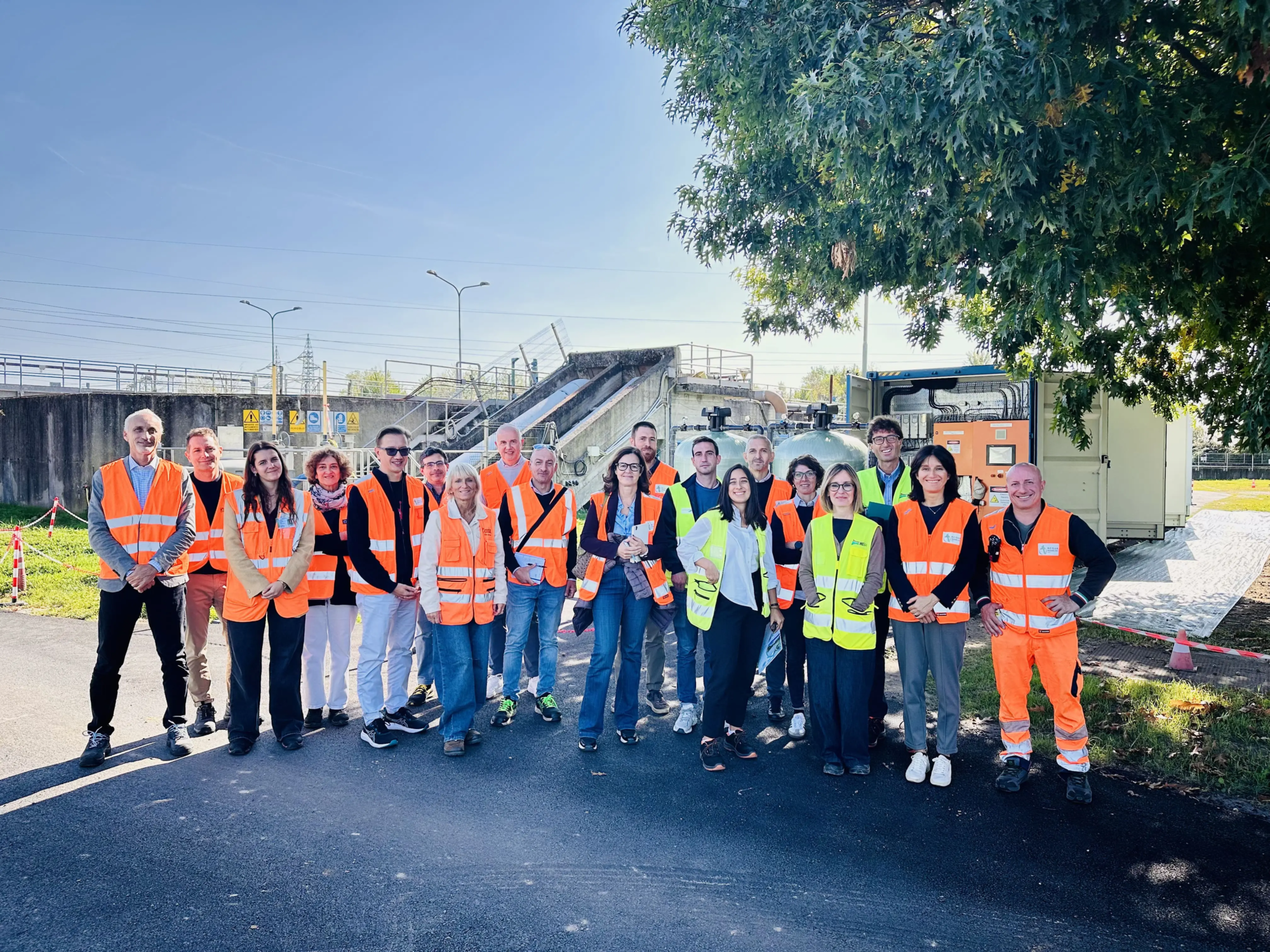Delegazione in vista al depuratore di Novara
